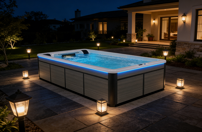 acrylic integrated swimming pools-villa courtyard