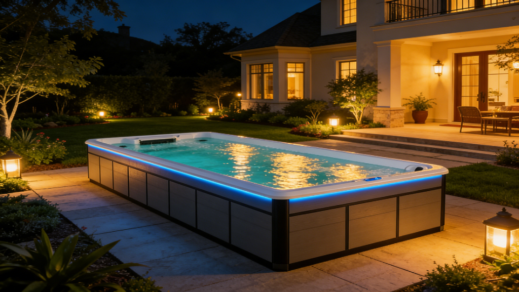 an acrylic integrated swimming pool for family
